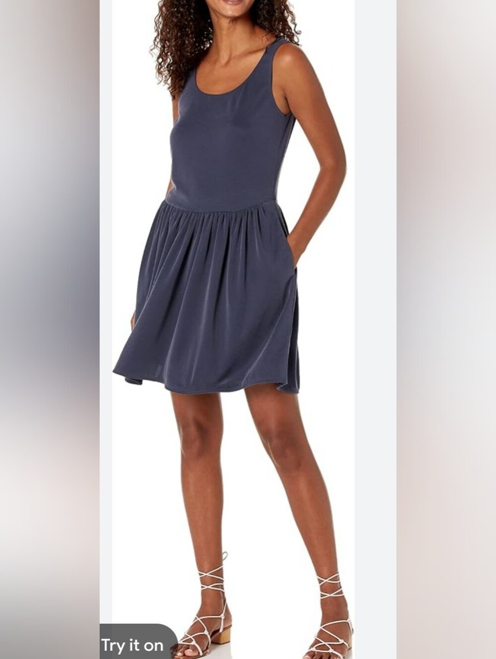 Rebecca Taylor Ruched Skirt Short Mini Tank Dress size XS Blue Pockets $245